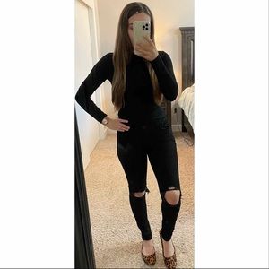 Express distressed skinny jeans